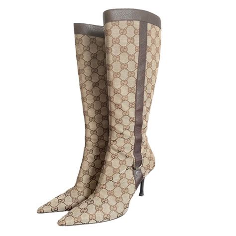 gucci stiletto platform boots|Gucci monogram boots price.